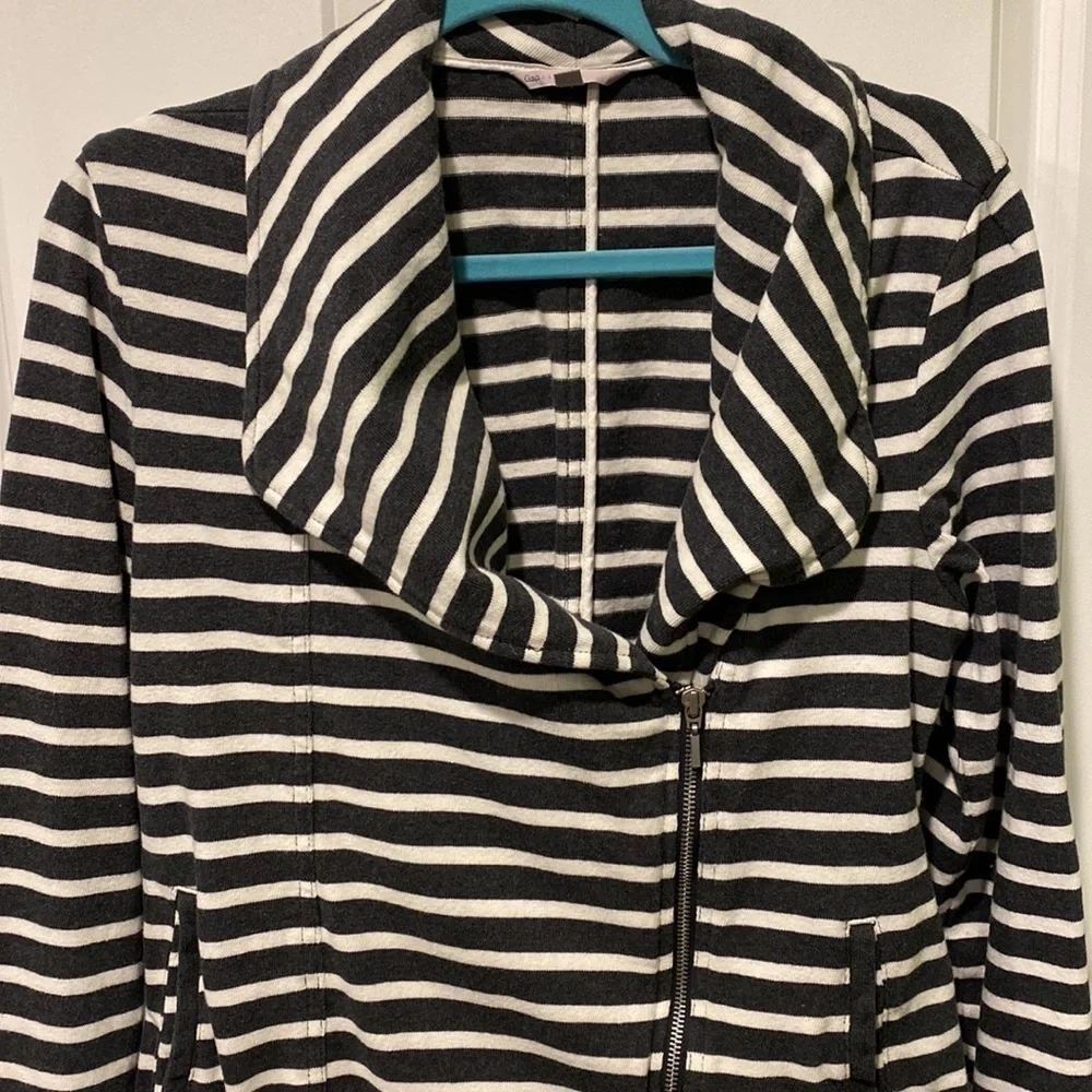 Gap Striped Moto Style Zip Blazer Jacket EUC